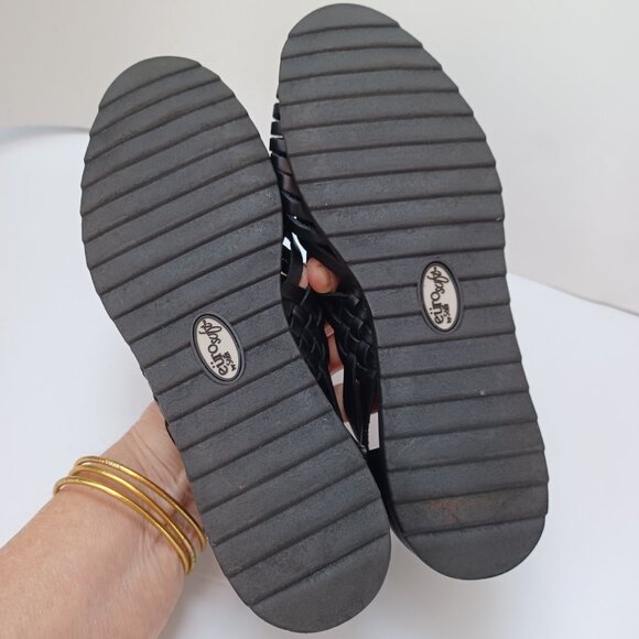 Eurosoft by Sofft Huaraches Shoes Black Leather Slip On Comfort Flat Womens 7.5 - Picture 12 of 14
